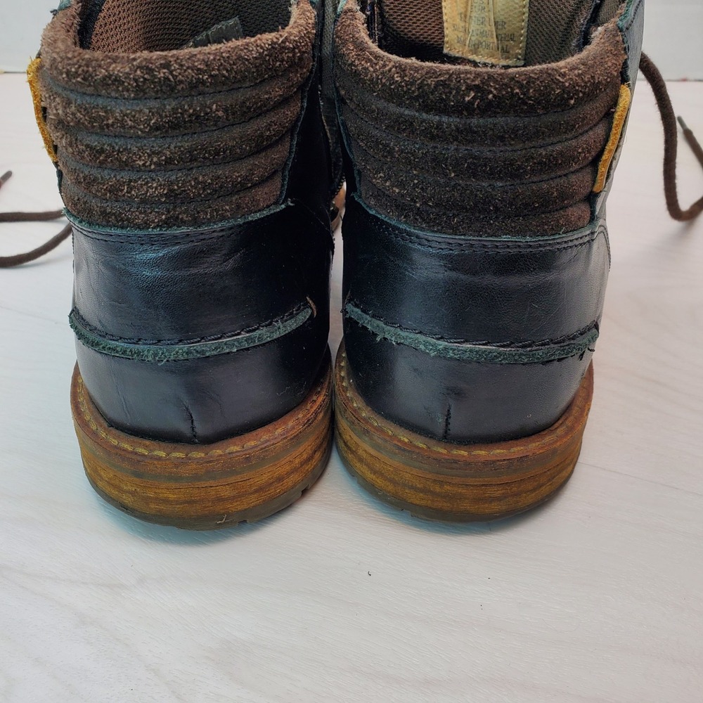 K Swiss Holten Boots Black Leather Side Zip Lace Up‎ Comfort Footbed Size 11 - Picture 9 of 13